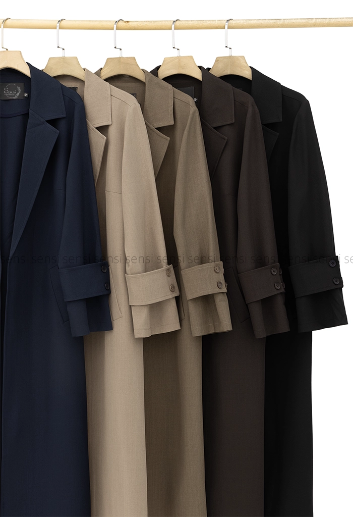 مانتو پشت دکمه آستین بلند کد1005381